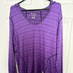 Champion Women's Striped Purple Hoodie